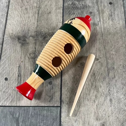 Wooden fish shaped guiro - wooden,