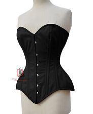 Cotton Overbust Corset Waist Training Steel Boned Corset Black Corset