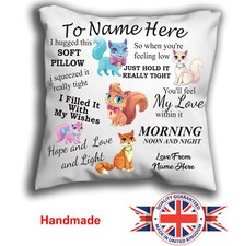 Personalised Cat Cushion Cuddle Cat Pillow Cushion Pillowcase 