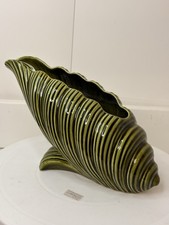 Vintage Trentham pottery Shell Vase with Label