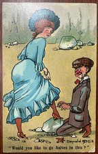 DONALD MCGILL COMICAL PPC “WOULD YOU LIKE TO GO HALVES IN THIS” MAN /WOMAN 1908