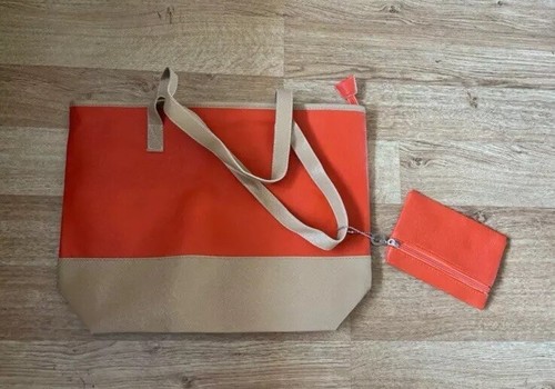 Orange handbag - orange,
