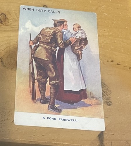 Ww1 cartoon postcard patriotic - cartoon,