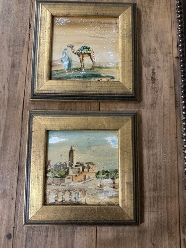 Antique painted tiles middle - antique, tiles.