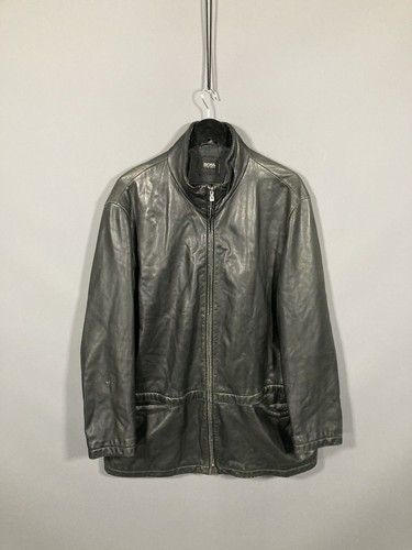 Hugo boss leather jacket - jacket,