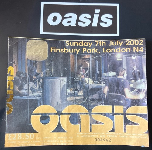 Oasis ticket stub sunday - oasis,