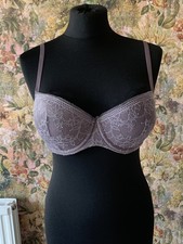 Calvin Klein  Bra 34D Padded Underwired T-shirt Deep Purple Lace