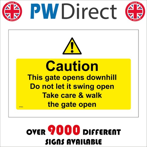 Sign caution this gate opens - this,