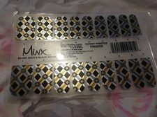 Silver Gold & Black Weave MINX PROFESSIONAL NAIL WRAPS NEW SALON QUALITY 