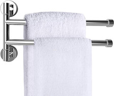 Swivel Towel Rail Chrome Stainless Steel Bath Rack Wall Mounted Towel Rack Holde