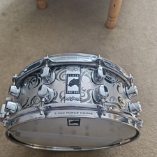Mapex Black Panther Tribal snare drum - 14" X 5.5" Etched Stainless Steel 