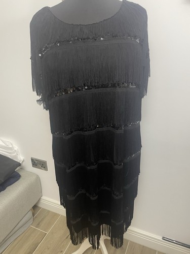 Studio black sequin fringe - black,