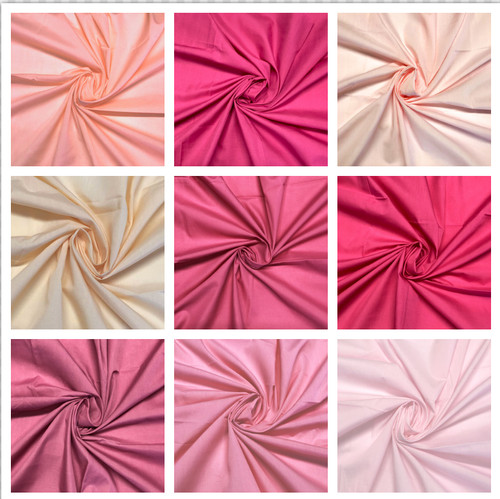 Pink plain polycotton fabric - plain,