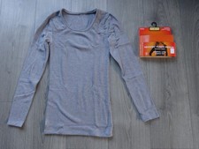 M&S MARKS & SPENCER GREY HEATGEN THERMAL LONG SLEEVE TOP UK SIZE 6