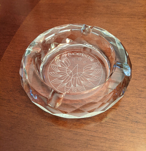 Phoenix crystal ashtray - crystal, thick