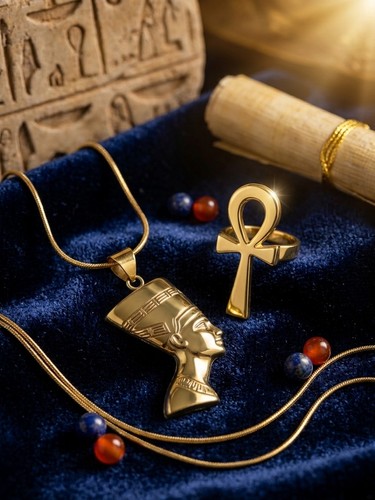 Handmade egyptian jewelry set - egyptian,