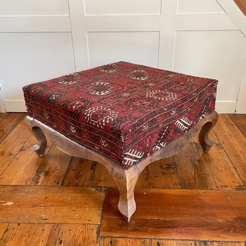 Kilim footstool large ottoman - kilim,