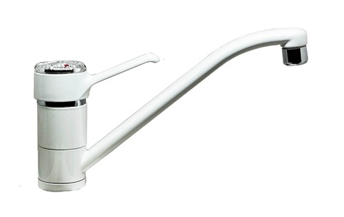 White kitchen sink tap - white,