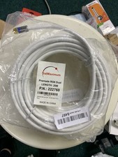 20M White RG6 Coax Cable Dual Shield Outdoor/Indoor Coaxial BNC Extension