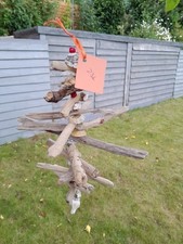 DRIFTWOOD MOBILE  HANGING HANDMADE ORNAMENT SHELLS OUTDOOR BEACH GIFT GARDEN SEA