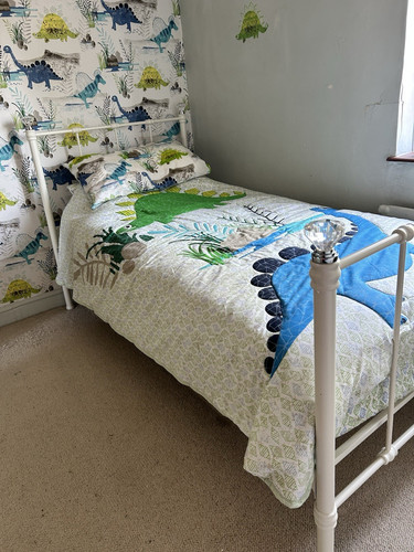 Single metal bed frame white - metal,