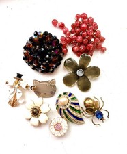 Job Lot  Of Brooches Vintage