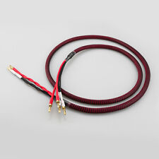 1pc OFC Pure Copper Cable HIFI Audio Speaker Cable Bi-Wire 2 to 4 Banana Plugs