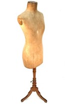 Antique Dress Makers Mannequin Stand Dummy / Wooden Base / Shop Display / c.1930
