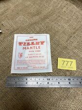 GENUINE TILLEY  1744 MANTLE - SUITABLE FOR USE WITH L.P. GAS MODEL BT.43 NOS