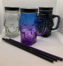 Skull Jar Lid & Straw Drinking
