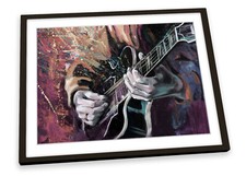 Guitar Music Paint Repro FRAMED ART PRINT Picture Poster Artwork