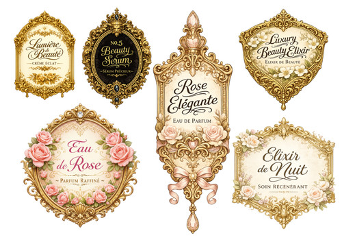 Vintage perfume labels 1xa4 - labels,