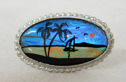 Vintage reverse painted silver - vintage,
