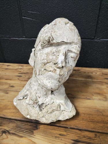 Distressed plaster bust - plaster,