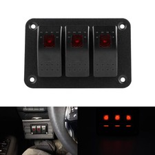 3 Gang LED Light Red Toggle
