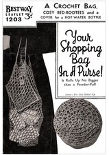 1940s crochet shopping bag - 1940s,
