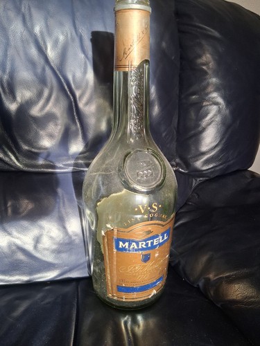 Large empty martell brandy - empty,