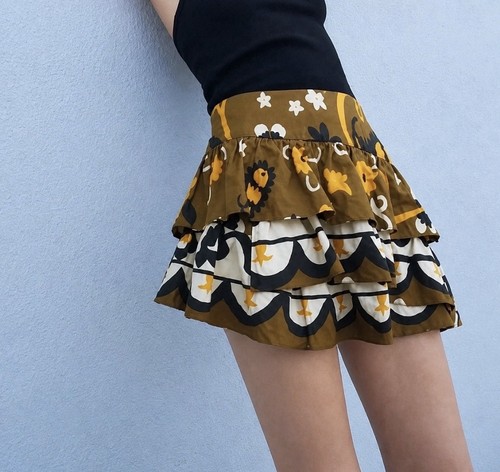 Zara floral mini skirt olive - zara,