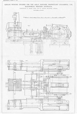Corliss Winding Engine for Kalgoorlie Mines 2x Antique Engineering Prints 1904