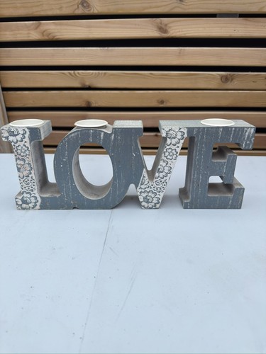 Wooden love tealight - wooden,