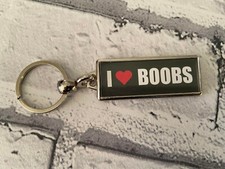 I Love Boobs Keyring - Rude