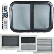 Camper Sliding Window Kit Blinds Motorhome Horsebox + Stick & Seal Sealant Tube
