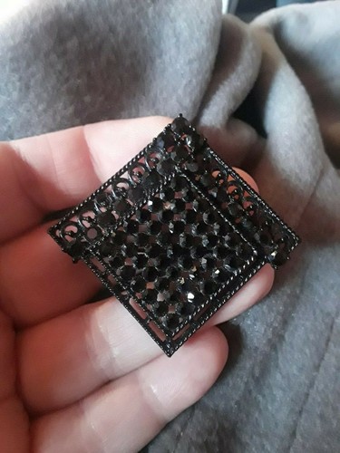 Vintage black jet rhinestine - vintage,
