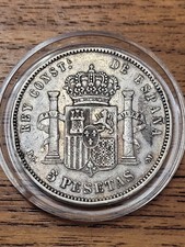 1892 Spain 5 Pesetas Silver