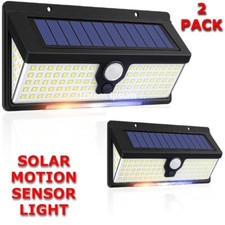 2x Outdoor Solar Power Light 190 LED 270° PIR Motion Sensor Lamp Garage Security