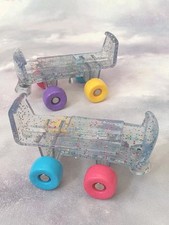 Build A Bear,One Pair Of Adjustable Purple Tinted,Bear Sized Toy Roller Skates. 