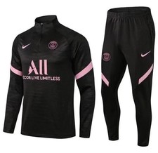 PSG Unisex Tracksuits Set Full Tracksuit Black And Pink