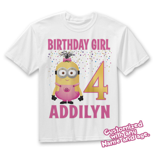Girl minion birthday tee - minion,