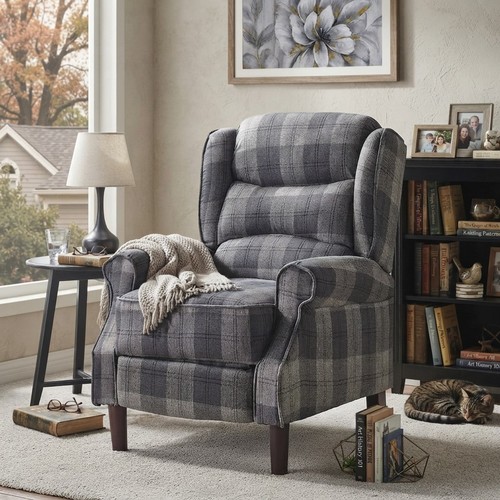 Nairn grey tartan - tartan, recliner
