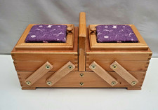 Wooden Cantilever Sewing Box